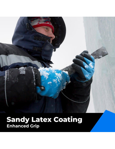 Guantes Impermeables Toolant para Trabajo Invierno Azul S