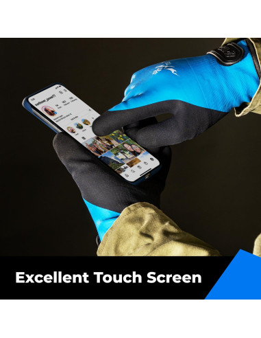 Guantes Impermeables Toolant para Trabajo Invierno Azul S