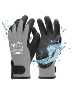 Guantes Impermeables Toolant Táctiles Invierno Gris Grande