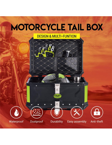 Caja de Cola de Motocicleta Letusto 55L Aluminio Impermeable