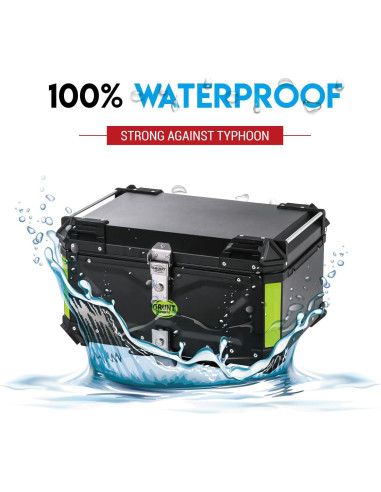 Caja de Cola de Motocicleta Letusto 55L Aluminio Impermeable