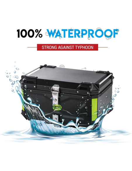 Caja de Cola de Motocicleta Letusto 55L Aluminio Impermeable