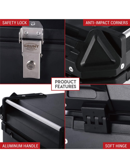 Caja de Cola de Motocicleta Letusto 85L Aluminio Impermeable