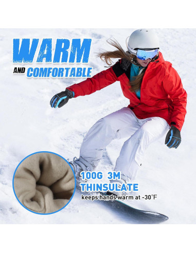 Guantes de Trabajo Invierno HANDLANDY Impermeables Talla XL