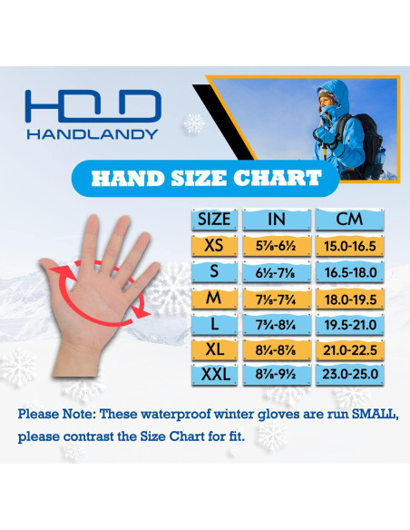 Guantes de Trabajo Invierno HANDLANDY Impermeables Talla XL