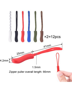 CooBigo 12 Tiradores de Cremallera Color Oscuro - Reemplazo 2