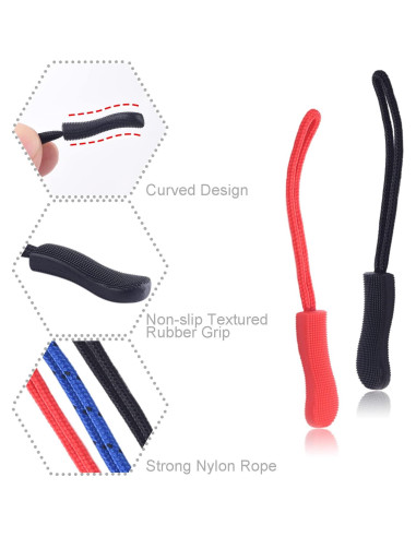 CooBigo 12 Tiradores de Cremallera Color Oscuro - Reemplazo