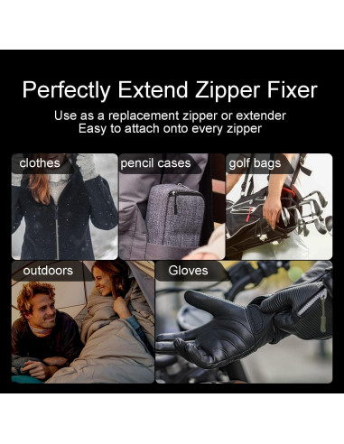 CooBigo 12 Tiradores de Cremallera Color Oscuro - Reemplazo