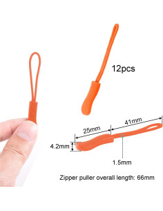 CooBigo 12 Pack Tiradores de Cremallera Naranja Universal 2