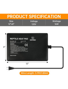 Almohadilla Térmica 16W REPTI HOME para Reptiles 30.48x20.32cm 2