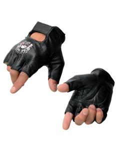 Guantes sin Dedos Milwaukee Leather SH351 Cuero Negro Grande