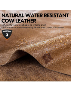 Guantes de Trabajo de Cuero Vgo CA9597WP - Resistente al Agua, Tamaño S 2