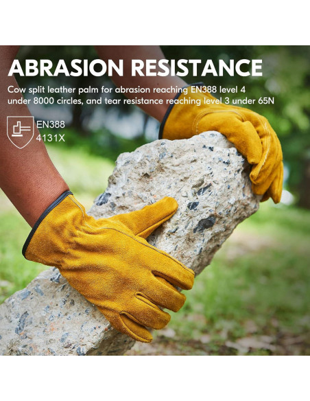 Guantes de Trabajo Vgo Cuero Vacuno Medianos Dorados