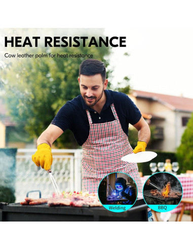 Guantes de Trabajo Vgo Cuero Vacuno Medianos Dorados