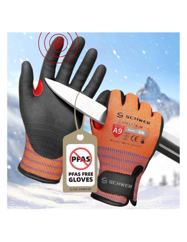 Guantes de Trabajo Schwer PM3326-W Naranja Invierno Talla M