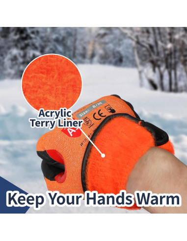 Guantes de Trabajo Schwer PM3326-W Naranja Invierno Talla M