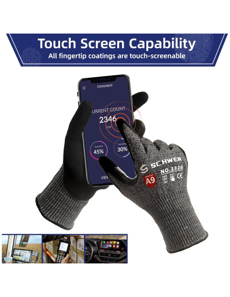 Guantes Schwer ProGuard PR3326 A9 Antideslizantes 2 Pares