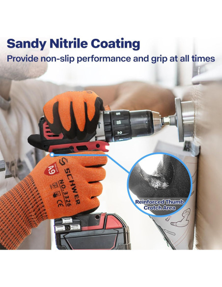 Guantes Schwer ProGuard PR3326 A9 Antideslizantes Naranja XL