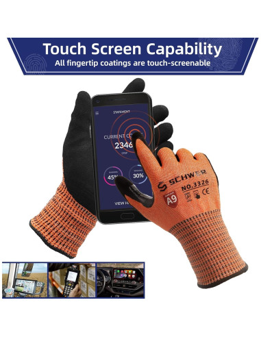 Guantes Schwer ProGuard PR3326 A9 Antideslizantes Naranja XL