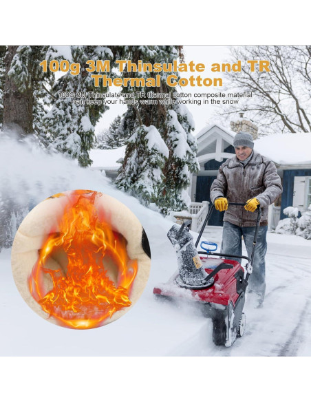 Guantes de Trabajo de Invierno Thinsulate Cuero Naranja S