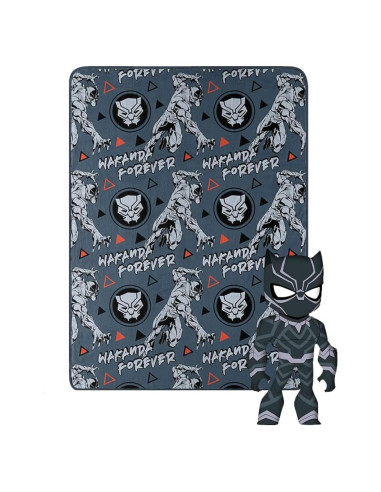 Conjunto Almohada Abrazo y Manta Seda Northwest Pantera Negra