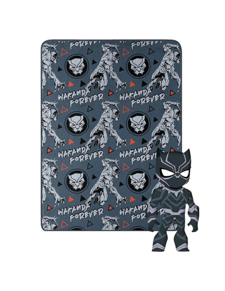 Conjunto Almohada Abrazo y Manta Seda Northwest Pantera Negra