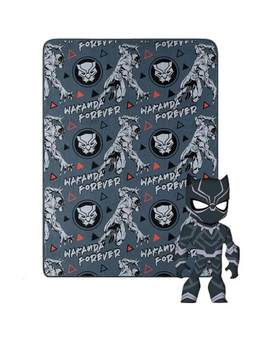 Conjunto Almohada Abrazo y Manta Seda Northwest Pantera Negra