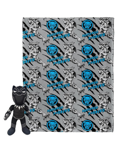 Conjunto Almohada Abrazo y Manta Seda Northwest Pantera Negra