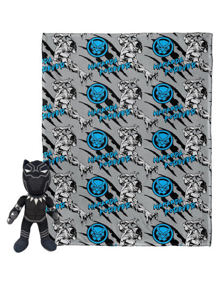 Conjunto Almohada Abrazo y Manta Seda Northwest Pantera Negra