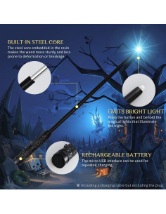 Varita Mágica Iluminada Kwistq Recargable con Accesorios 2