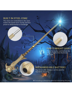 Varita Mágica Iluminada Kwistq Recargable con Accesorios 2