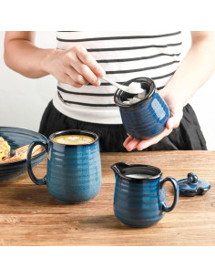 Juego de Azúcar y Crema Hasense Cerámica Azul 311g 283g 2