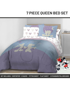 Juego de Edredón Queen Jay Franco Mickey y Minnie 7 Piezas 2