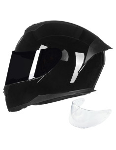 Casco de Motocicleta ILM Full Face Modelo 317 Negro Brillante M