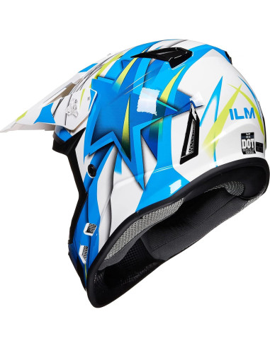 Casco ILM H613 para Niños Motocross Azul Mediano