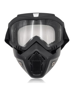 Gafas de Motocicleta Povtii con Máscara Facial Removible