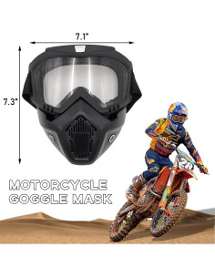 Gafas de Motocicleta Povtii con Máscara Facial Removible 2