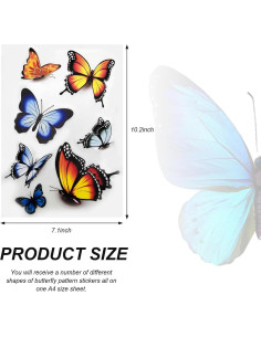 Calcomanías de Vinilo Mariposa SHMZK 18x26 cm Impermeables 2