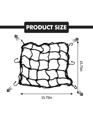 Red de Carga Elástica Wogomz 15x15 cm Ajustable Negro