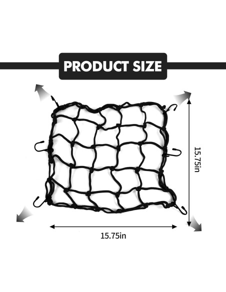 Red de Carga Elástica Wogomz 15x15 cm Ajustable Negro