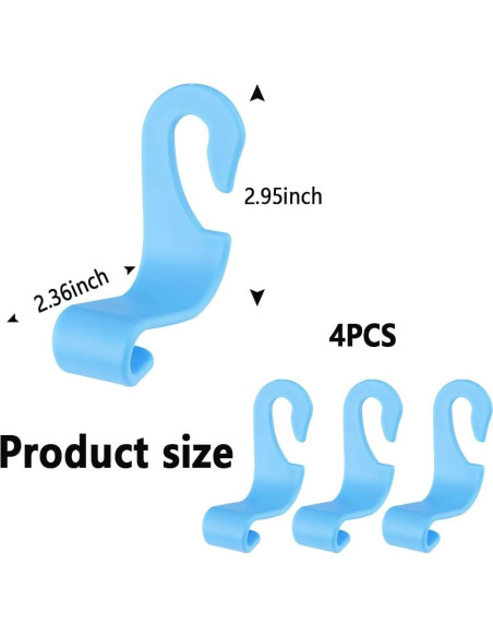 Gancho Oculto NHHC para Reposacabezas Coche Azul 4 Pcs