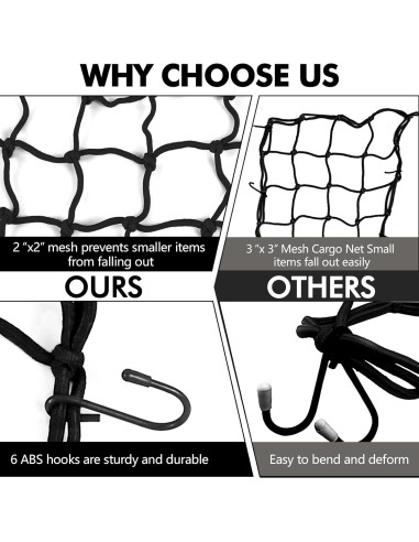 Red de Carga Elástica Wogomz 15x15 cm Ajustable Negro