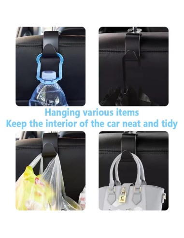 Gancho Oculto NHHC para Reposacabezas Coche Azul 4 Pcs