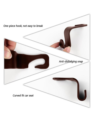 Gancho para reposacabezas de coche NHHC 4PCS Organizador