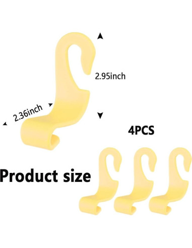 Gancho para Reposacabezas NHHC 4PCS Amarillo Organizador