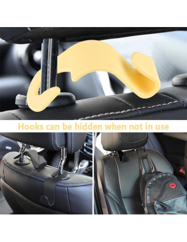 Gancho para Reposacabezas NHHC 4PCS Amarillo Organizador