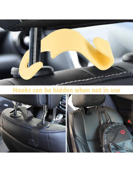 Gancho para Reposacabezas NHHC 4PCS Amarillo Organizador