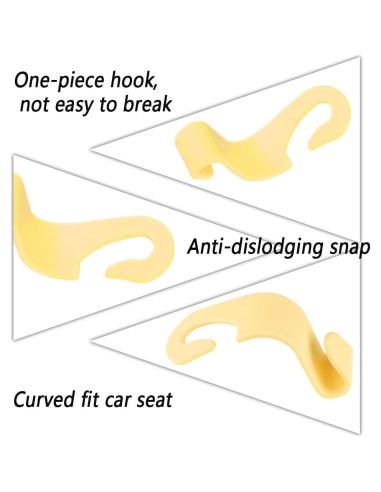 Gancho para Reposacabezas NHHC 4PCS Amarillo Organizador