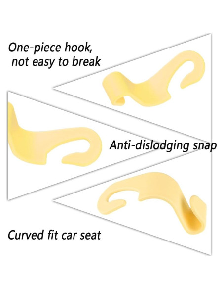 Gancho para Reposacabezas NHHC 4PCS Amarillo Organizador