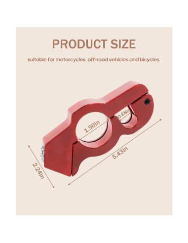 Candado Antirrobo para Motocicleta Bylikeho 1209CBFDYMS001 Rojo